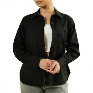Nuevo Diseño de Blusas de Manga Larga para Mujer, Tela de Algodón, Color Negro, Blusas para Mujer al por Mayor - Product Image 1