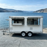 Remorque alimentaire commerciale hautement rentable, type « White Box », à double essieu, cuisine complète, mobile, pour la restauration et la vente ambulante