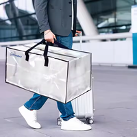 Sac de transport tissé en PP pliable, grand format, transparent, lot de 6, fourni par l'usine