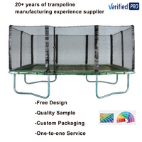 Trampolín Elástico Rectangular de 14*16 pies para Interiores/Exteriores, Trampolín Plegable de PVC/PP con Marco de Acero para Adultos/Niñas