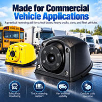 Caméra de recul étanche IP69K 1080P avec 12 LED IR pour bus scolaires, camions lourds, fourgons de livraison et véhicules de flotte