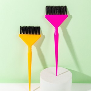 Hair Dye <b>Brush</b> Triangle Shape Bristle Hair Salon Coloring Highlighting Single <b>Brush</b> Pink Orange Yellow - Product Image 2