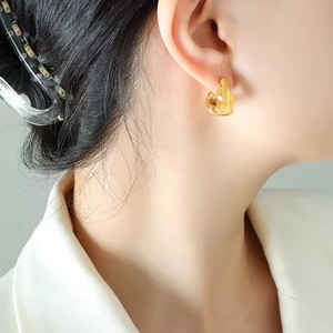 Boucles d'oreilles classiques en acier inoxydable 316L plaqué or PVD, sans soudure, best-seller, bijoux personnalisés, cadeau de Noël, finition soignée - Product Image 2