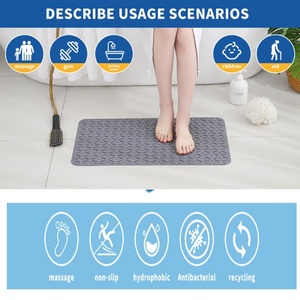 Alfombrilla de Ducha Lavable a Máquina, Alfombrilla Antideslizante para Bañera con Ventosas y Orificios de Drenaje, Alfombrilla de Baño de PVC - Product Image 5