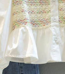 Ensemble de style princesse d'automne pour filles, chemise patchwork élégante pour petite fille et jean à dentelle, ensemble deux pièces, vêtements pour filles - Product Image 4