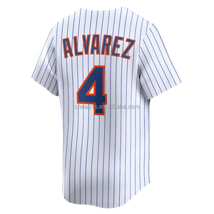 Vente en gros de maillots de baseball américains brodés pour hommes New York Met # 22 Juan Soto 12 Francisco Lindor 9 Brandon Nimmo Vêtements de softball - Product Image 5