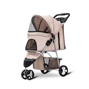 4輪カート付きの簡単な折りたたみ式犬用トロリーペットベビーカー - Product Image 1