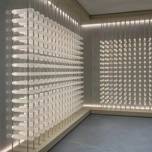 Étagère à <span class=keywords><strong>vin</strong></span> suspendue en cristal givré personnalisée, supports en <span class=keywords><strong>verre</strong></span> acrylique, porte-bouteilles à <span class=keywords><strong>vin</strong></span>, meubles de <span class=keywords><strong>rangement</strong></span> pour la maison - Product Image 4