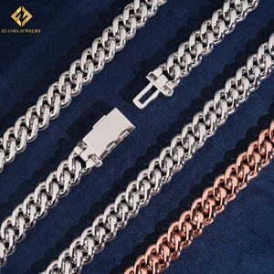 สร้อยคอแบบ Cuban Link ทรง Marquise เงินแท้ S925 รับรองโดย GRA ประดับเพชร VVS Moissanite ระดับ Iced Out  แบบฮิปฮอป  ประดับเพชรเต็มเส้น - Product Image 3