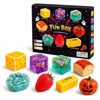 Jouet anti-stress souple en maltose élastique, thème bonhomme de neige de Noël et Halloween, lot de 8 pièces, boîte cadeau, vente chaude