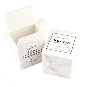 Low MOQ Folding Packing <b>White</b> Cardboard Candle Paper <b>Boxes</b> with Die-Cut Window for Scented Candles Aroma Display - Product Image 3