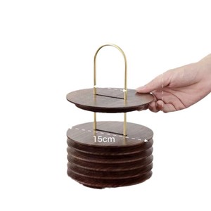 Black Walnut Wood Coasters 15cm Round Solid Wood Heat Insulating Table Placemats Japanese Style <b>Teacup</b> Bowl Set - Product Image 1