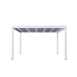 Pavillon en aluminium à persiennes rotatives électriques, pergola intelligente à vitesse réglable avec lampe LED extérieure - Product Image 6