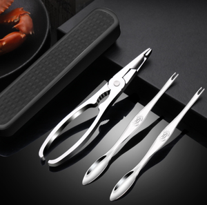 DF1030, juegos de herramientas para mariscos, galletas de cangrejo, juego de cucharas, acero inoxidable, cáscara de cangrejo, herramienta para camarones, abrazadera de langosta, alicates, juego de selección de Clip - Product Image 5