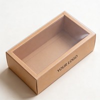 Boîte à pâtisserie en carton ivoire avec fenêtre PVC, personnalisable, réutilisable pour biscuits et brownies, impression flexographique, pour desserts et aliments – Offre Spéciale