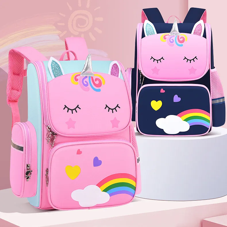 Okul çantaları yeni moda karikatür mochila escolar Unicorn çocuk okul çantaları sırt çantası uygun seyahat çocuklar için çanta