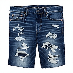 Shorts en jean respirants pour hommes, taille mi-haute élastique, couleur unie, élégants, personnalisables, décontractés, été, imperméables, anti-plis, séchage rapide - Product Image 2