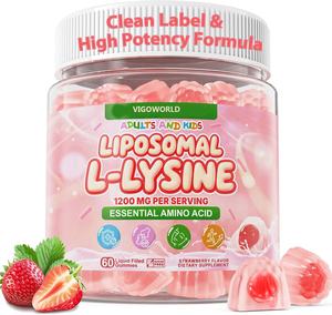 Gomitas de L-Lisina Liposomal de Alta Absorción 1200mg, Apoyo Inmunológico, Cuidado de la Piel, Aminoácido Vegano, Sin Azúcar, Suplemento para la Salud - Product Image 1