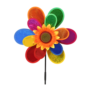 Precio Competitivo, Molino de <span class=keywords><strong>Viento</strong></span> Giratorio de Plástico con Forma de Girasol, Decoración de Jardín para Niños, Unisex, Edades 0-14, Fabricantes - Product Image 1