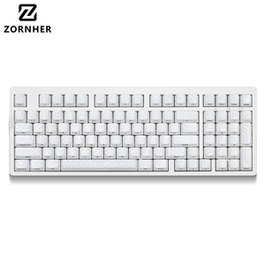 מקלדת מכנית Zornher ZH980 לבנה עם תאורת RGB טופוגרפית, ניתנת לתכנות, אלחוטית ושקטה למשחקים ולמשרד - Product Image 1