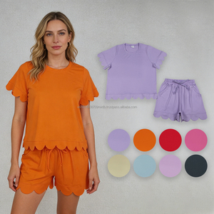 En Stock: Conjuntos de Verano para Mujer con Borde Festoneado, Ropa de Moda al por Mayor, Conjuntos Madre e Hija, Ropa de Fábrica de Alta Calidad - Product Image 4