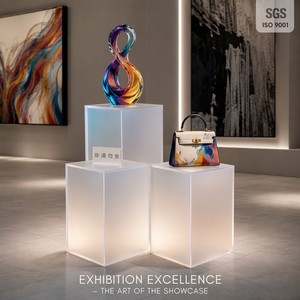 Socle en acrylique blanc givré de qualité supérieure, socle carré solide pour les <span class=keywords><strong>expositions</strong></span> de galeries <span class=keywords><strong>d</strong></span>'<span class=keywords><strong>art</strong></span> et les vitrines de musées - Product Image 3