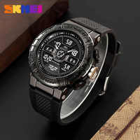 Skmei 2227 Quartz électronique Double affichage horloge montres numériques hommes bracelet en Silicone mâle LED montre Sports de plein air montres pour hommes