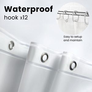 Rideau de douche en plastique PEVA transparent de qualité supérieure, 8g, imperméable, avec œillets anti-rouille, non toxique, taille personnalisée - Product Image 3