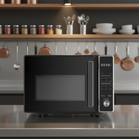 Four à micro-ondes et friteuse à air 3-en-1 de 24 L, sans plateau tournant, 1700 W/900 W, sans huile, cavité en plastique, autonettoyant