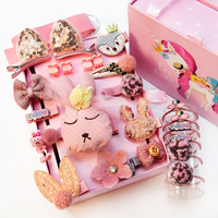 Yiwu Fabriek Groothandel Kinderen Haaraccessoires 18 Pcs Baby Haar Clip Bows Gift Set Haar Accessoires