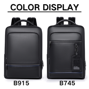 حقيبة ظهر من الجلد الصناعي مقاومة للماء للرجال من WEIXIER ، حقيبة كمبيوتر محمول بحجرة إغلاق بسحاب ، سعة كبيرة للسفر اليومي للأعمال - Product Image 5