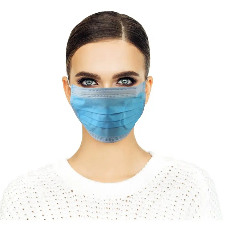 Toptan ISO CE FDA üretici tek kullanımlık non woven 3 kat tıbbi yüz maskesi