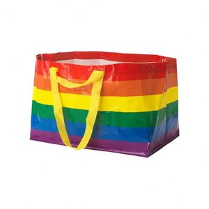 กระเป๋าผ้า PP แบบทอที่ทนทานด้ามจับคู่สีสันสดใสปรับแต่งโลโก้ได้ตามต้องการเทรนด์ล่าสุด - Product Image 1