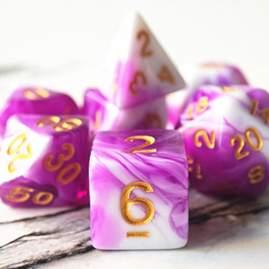 Juego de dados acrílicos de dos colores MINI PLANET TRPG Dungeons & Dragons dados acrílicos de plástico al por mayor juego de dados DND D4- D20 7 unids/<span class=keywords><strong>set</strong></span> juego - Product Image 1