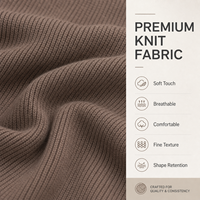 Pull en tricot côtelé taupe personnalisé pour femmes, col rond, manches longues