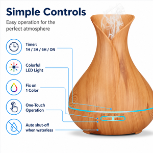 Diffuseur <span class=keywords><strong>d</strong></span>'huiles essentielles par évaporation sans BPA de 500 ml, humidificateur, batterie USB, autonomie de 12 heures, 7 couleurs LED, minuterie <span class=keywords><strong>d</strong></span>'arrêt automatique, pour la maison - Product Image 3