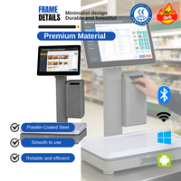 Sistema POS Todo en Uno con Pantalla Táctil Dual, Terminal POS Android para Restaurantes, Máquina de Punto de Venta con NFC, Caja Registradora