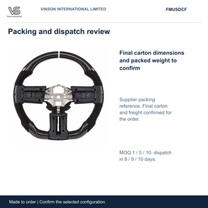 Volant en fibre de carbone pour Ford Mustang, configuration sélectionnée avec centre ouvert FMUSDCF - Product Image 6