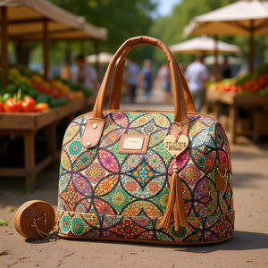 Sac fourre-tout en jute pour femme Fana Dariana, taille moyenne, imprimé léopard, sac de shopping à porter à la main, idéal pour un cadeau - Product Image 2