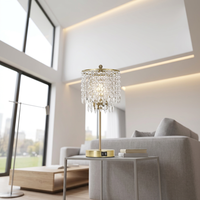 Lampe de table USB moderne à intensité variable en cristal pour salon, bureau, chambre à coucher - Corps en PVC écologique