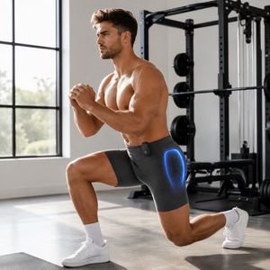 Shorts de yoga sans fil intelligents pour hommes, taille haute, avec pulvérisation d'eau, pour entraînement, gym, fitness, vêtements de sport, ensemble de yoga - Product Image 5
