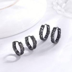 Boucles d'oreilles créoles en argent sterling 925, style punk rock, pour femmes et hommes, avec pierres naturelles de qualité, bijoux d'oreille hip-hop - Product Image 3