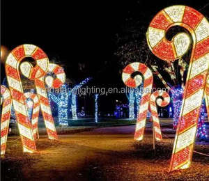 Iluminación LED 3D con forma de bastón de caramelo para decoración navideña en exteriores, centros comerciales, hoteles, césped, plazas, con clasificación IP65. - Product Image 1