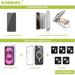 Protector DE PANTALLA DE PRIVACIDAD DE cobertura completa con bloqueo de vista lateral para iPhone 13 14 15 16 17 Vidrio templado antiespía - Product Image 6