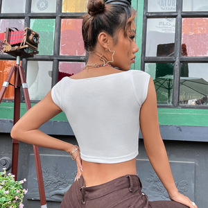 Vente en gros de débardeurs sexy sans manches en tricot uni à coupe basse débardeurs pour femmes - Product Image 2