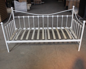 Meubles de salon en métal une place, <span class=keywords><strong>lit</strong></span> de jour blanc, avec ponceuse extractible, cadre de canapé-<span class=keywords><strong>lit</strong></span> - Product Image 5