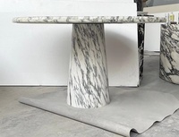 Table basse de luxe en marbre naturel massif, finition personnalisée, directement de l'usine, pour maison, appartement, projet commercial, table en pierre