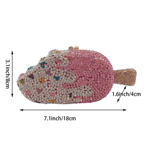 Cute Women Ice Cream Shaped Evening Bag Glistening Crystal Crossbody Bag for Festival Travel Night Out - Product Image 6