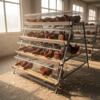 Cage à batterie automatique de type A pour volailles avec système d'alimentation et d'évacuation des excréments