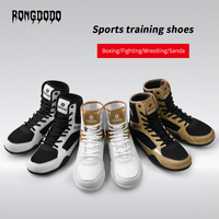 Chaussures d'entraînement de boxe personnalisées en gros, souples, légères, antidérapantes, en caoutchouc, respirantes, avec protection de la cheville, pour commande en gros